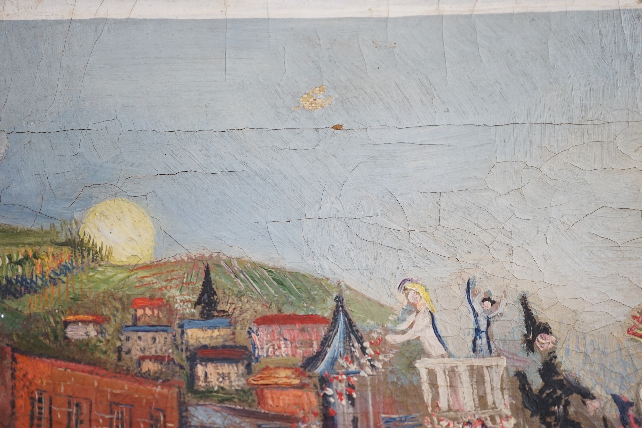 Pinder, oil on canvas, 'Carnival', signed, 25 x 46cm